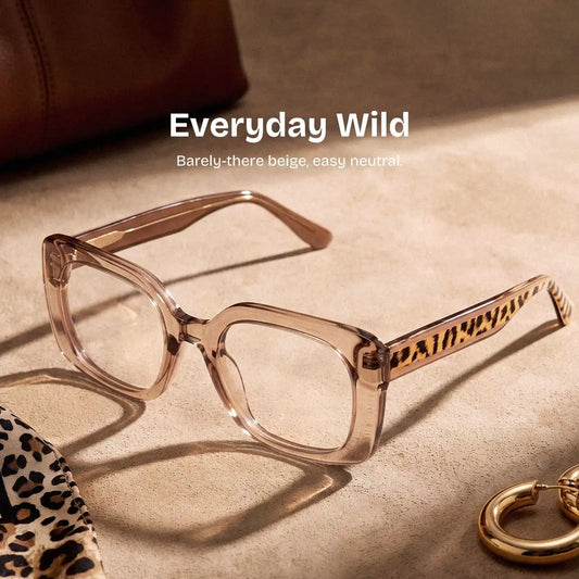 Natalie Beige Square Glasses