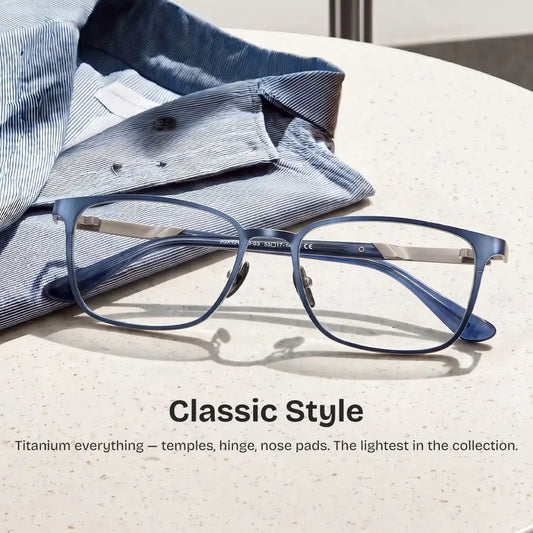 Aubrey Blue Rectangle Glasses
