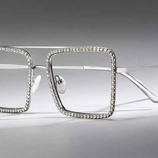 Diva Silver Square Glasses