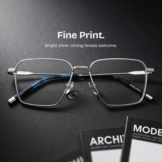 Ashley Silver Square Glasses