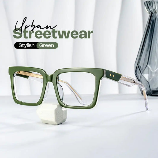 Hattie Green Rectangle Glasses