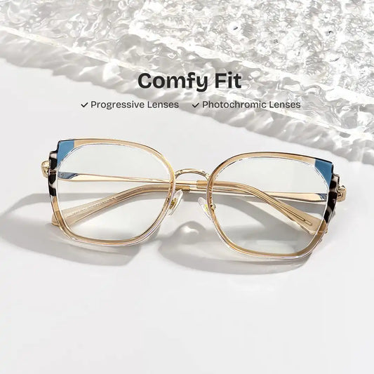 Murcia Beige Square Glasses