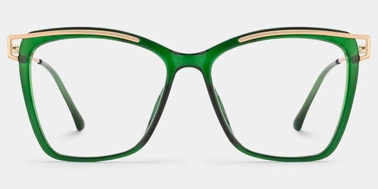 Krystle Green Square Glasses