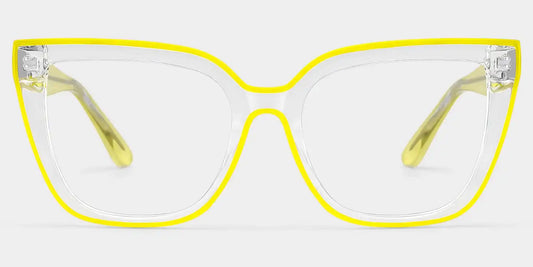 Mirta Yellow Square Glasses