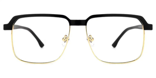 Cherron Black-Gold Browline Glasses