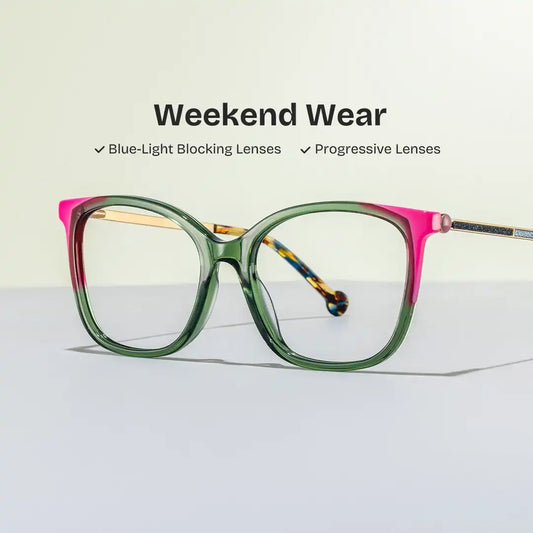 Nico Green Square Glasses