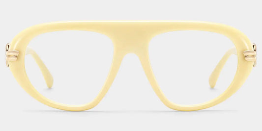 Aveline Creamy White Aviator Glasses
