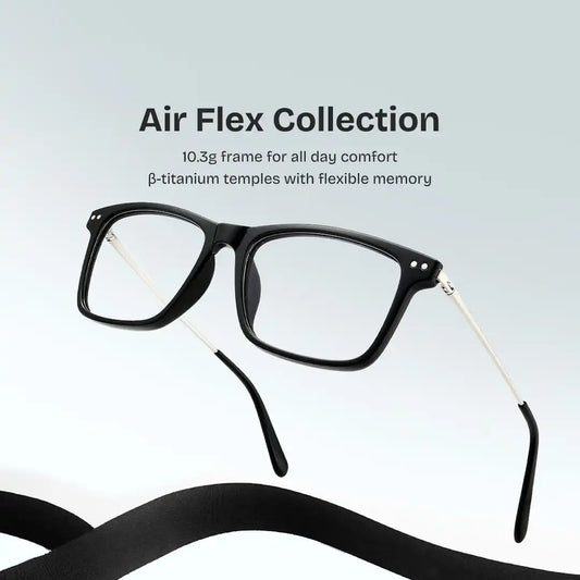 Eleanor Black Rectangle Glasses