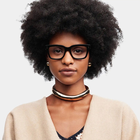 Zinnia Black Rectangle Glasses