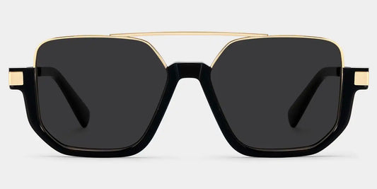 Oromiya Black Gold Aviator Sunglasses
