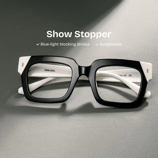 Sarah Black Rectangle Glasses