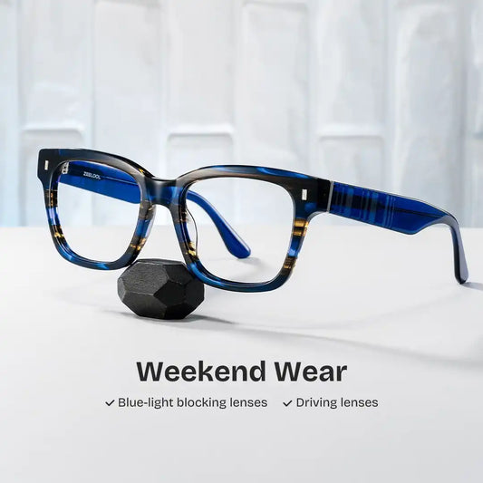 Pride Blue Square Glasses