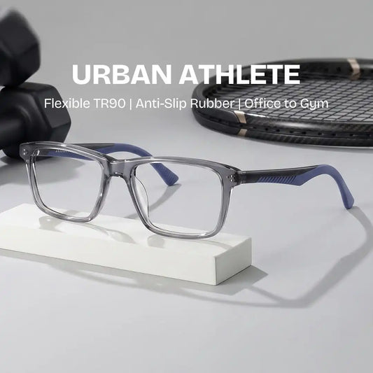 Bastian Gray Rectangle Glasses