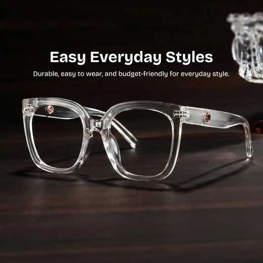 Ebony Clear Square Glasses