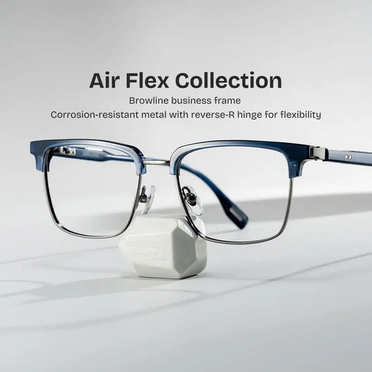 Audrey Blue Browline Glasses