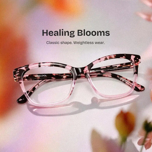Bella Pink Tortoise Rectangle Glasses