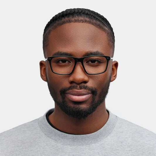 Cozy Dark Gray Rectangle Glasses