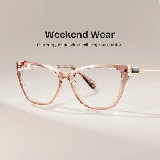 Celeste Beige Cat eye Glasses