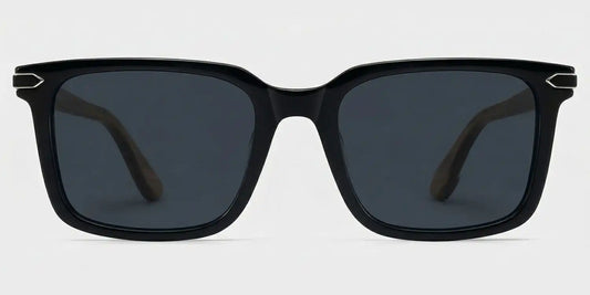 Noah Black Rectangle Sunglasses