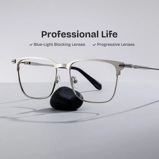 Marshall Silver Browline Glasses