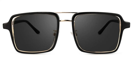 Nellie Black-Gold Aviator Sunglasses