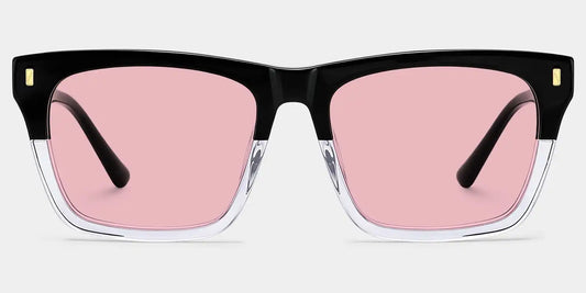 Brookins Black Clear Rectangle Sunglasses