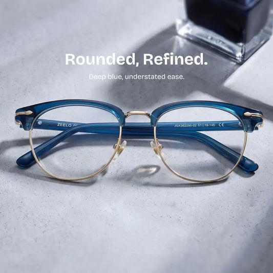 Capri Blue Browline Glasses