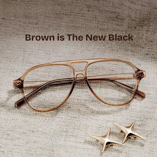 Drew Clear Brown Aviator Glasses