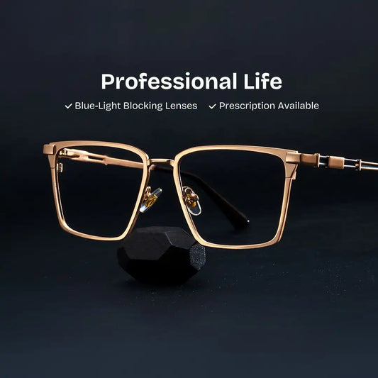 Finn Gold Rectangle Glasses