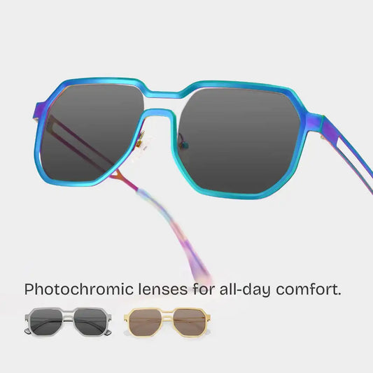 Hype Iridescent Geometric Sunglasses