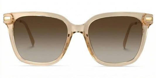 Jacqui Beige Rectangle Sunglasses