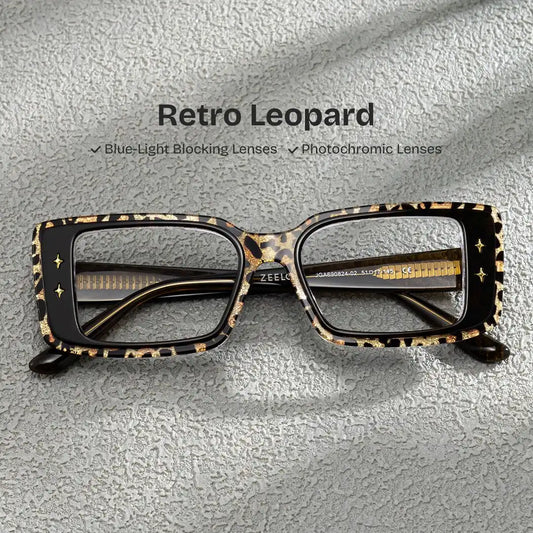 Gleam Leopard Rectangle Glasses